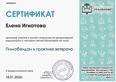 2026 г. Сертификат участника в XXXIV Московском международном ветеринарном конгрессе ММВК 2026, XXXIV Московский международный ветеринарный конгресс